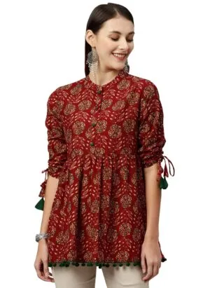 Cotton Floral Print Regular Wear Top