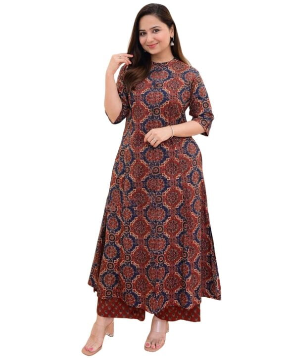 ANNI DESIGNER Women's Cotton Blend Casual Kurta with Palazzo
