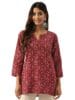 V-Neck Short Straight Kurti with 3Quarter Sleeves