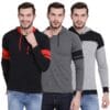 VIMAL JONNEY Men Full Sleeve Regular Fit T-Shirt(Pack Of 3)-T_12_Blk_12_Ant_11_Mlg-03-P