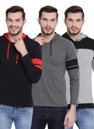 VIMAL JONNEY Men Full Sleeve Regular Fit T-Shirt(Pack Of 3)-T_12_Blk_12_Ant_11_Mlg-03-P