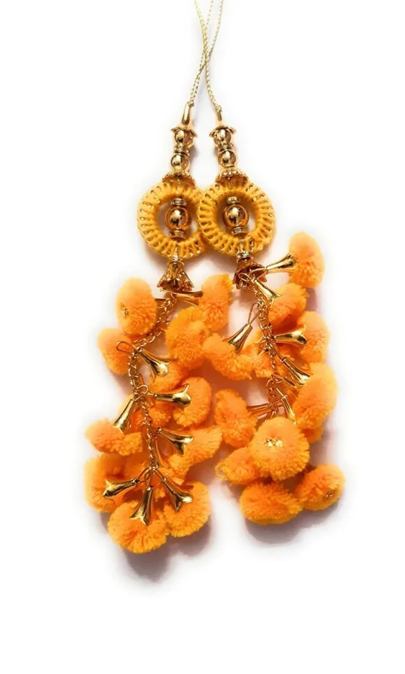 Handmade Work Ethnic Hanging Latkan Color New Fancy Latkan for Women Pom Pom Bell Teasel Blouse Saree,Lehenga