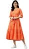 Women's Casual Short Sleeve Round Neck Printed Rayon Trendy Long Readymade Anarkali Kurti/Gown