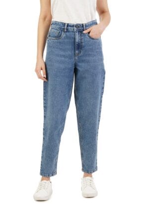 INKD Women's Stretchable Barrel Fit Jeans (Denim Divine, 30)