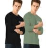 London Hills Men Solid Round Neck Full Sleeve Regular Fit T-Shirt (Pack Of 2)