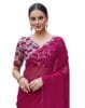 SIRIL Women's Georgette Cut Work Border Saree With Sequence Embroidery Work Unstitched Blouse Piece
