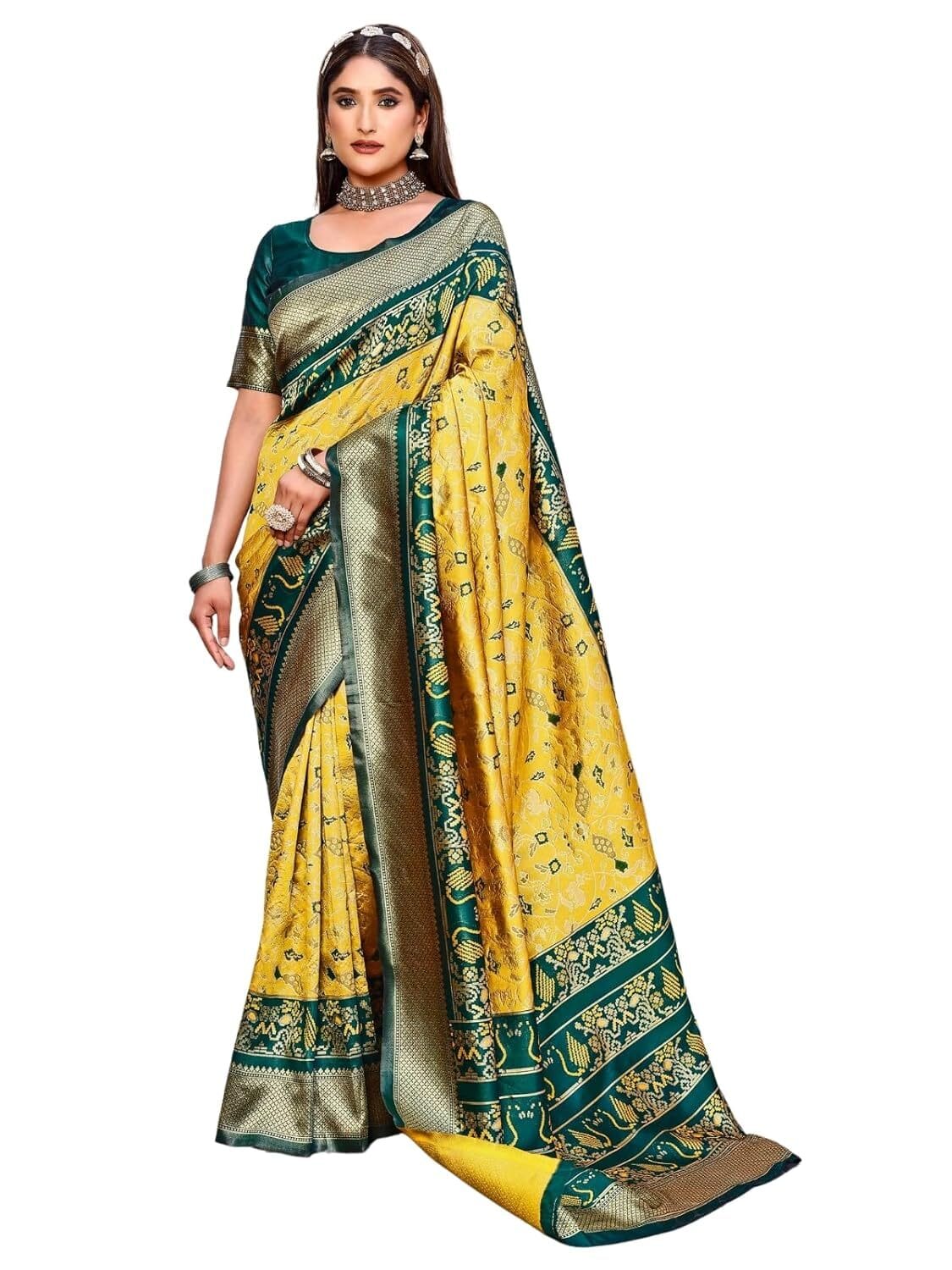 GRECIILOOKS Cotton Silk Women Saree