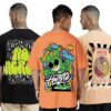 Veirdo® 100% Pure Cotton Oversized Fit Half Sleeve Printed Round Neck Multicolor T-Shirt for Men (Pack of 3)