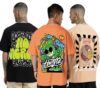 Veirdo® 100% Pure Cotton Oversized Fit Half Sleeve Printed Round Neck Multicolor T-Shirt for Men (Pack of 3)