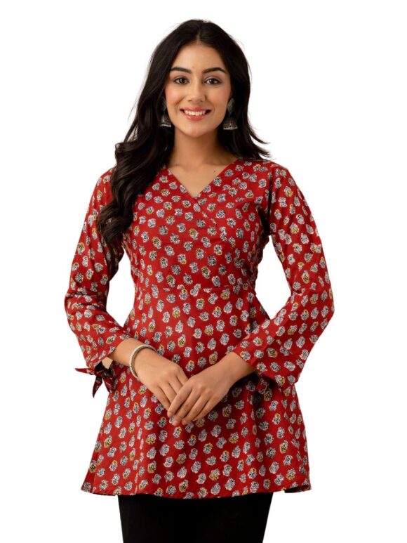 feranoid Women Cotton Angrakha Kurti