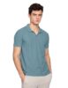 Standard Generic DAMENSCH Statement Textured Polo T-Shirts | Premium Cotton, Herringbone Texture, Johnny Collar