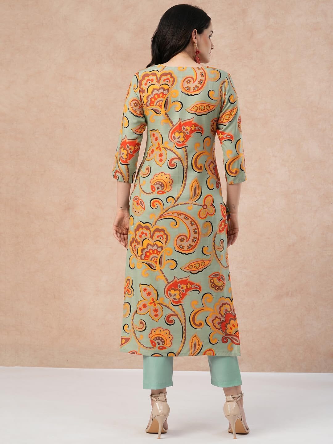 Women's Cotton Blend Casual Kurta with Pant - Image 2