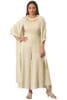 W for Woman Ecru Flared Jumpsuit with Detachable Shawl