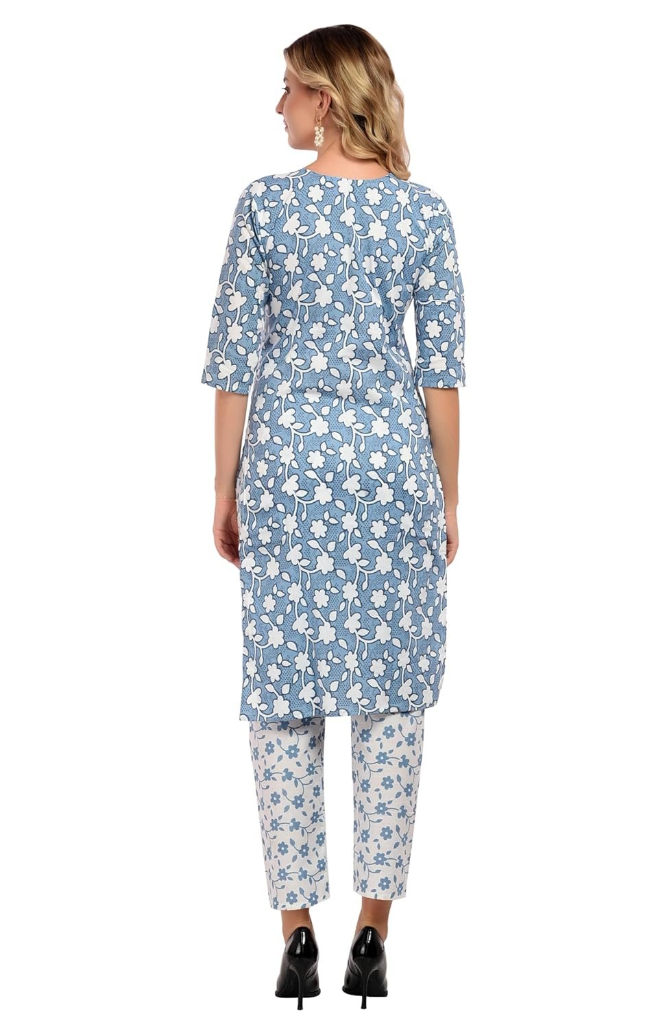 Elegant Printed Cotton Kurti Pant Set for Women - Image 3