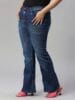 HIGH STAR Women Plus Size Bootcut High-Rise Light Fade Stretchable Jeans