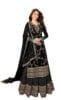 Women's Faux Georgette Semi Stitched Top With Stitched Faux Georgette Bottom and Faux Georgette Dupatta Embroidered Straight Kurta Dress Material (Kurta Palazzo Set)