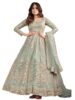 Standard Generic Monrav Women`s Net Embroidered Semi Stitched Gown