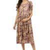 Negen Cotton Maternity Dresses for Women - Floral Breastfeeding Maternity Gown Kurti for Pregnant Women - Nursing Pre and Post Pregnancy Wear
