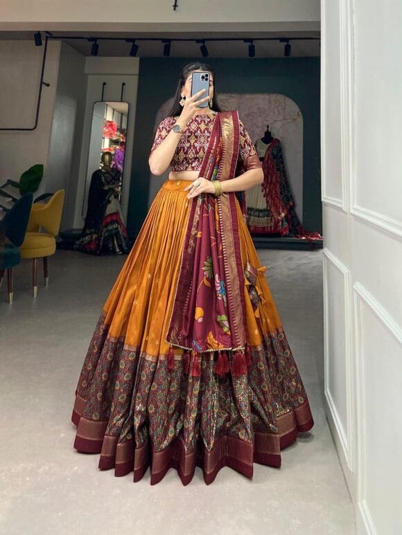 Choli | Tussar Silk With Patola Print With Foil Work For Women Solid - Image 2