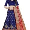 WEAERURSTYLE Women's Indian Traditional stitched Pure Zari Lehenga Choli Along With Dupatta Attach With Unstitch Blouse Piece(HT1 NB RD)