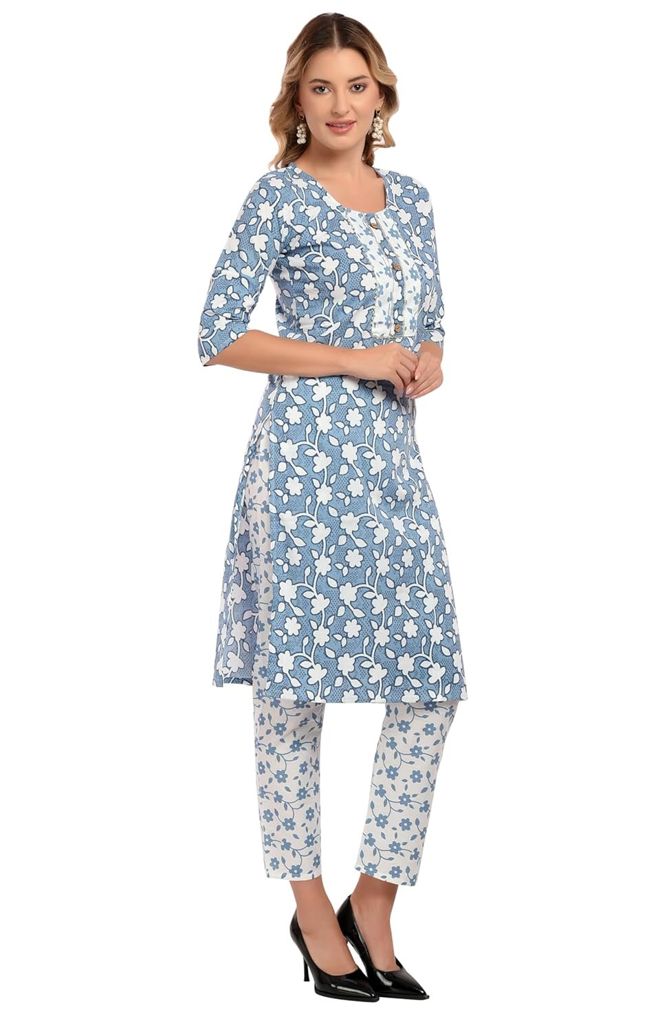 Elegant Printed Cotton Kurti Pant Set for Women - Image 5