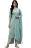 Cotton Printed Straight Kurti with Palazzos and Dupatta Set