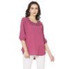 Women's Top with Cutwork Embroidery in Neck