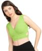 Casual Rust Self Design Rib Deep V Neck Sleeveless Cutout Crop Top | Women Tops | Women Regular Tops | Women Tops | Women Stylish Tops