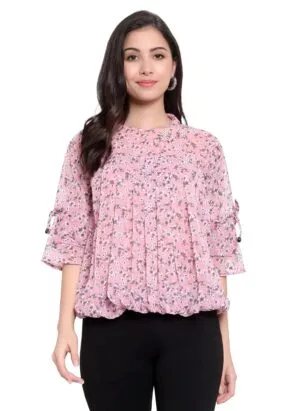 Women Green Floral Top