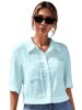 Standard Generic TOPLOT V-Collar Solid Crop Shirt for Women with Half Sleeves
