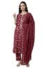 Rayon Printed Kurta with Palazzo Pants & Cotton Voile Dupatta Set