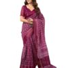SIRIL Women's Cotton Printed Saree With Unstitched Blouse Piece
