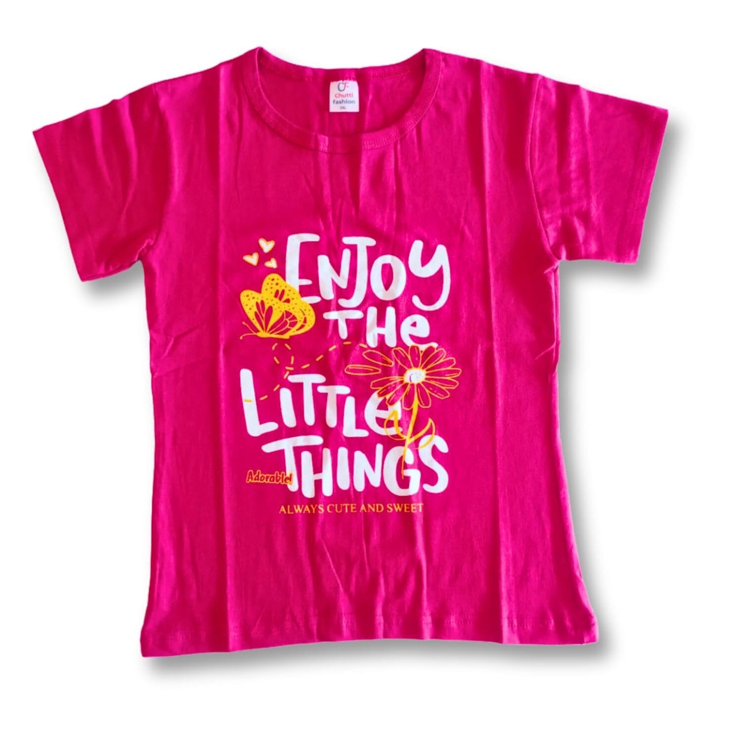 Girls Round Neck Cotton Printed T-shirts/Pack of 5 / Multicolor Regular fit Half Sleeve t-shirts Combo Pack for Girls - Image 3