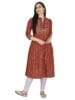 KANNAHI Women Pure Cotton Ethnic Motif Print A-line Straight Kurta Jaipuri Sanganeri Printed 3/4 Sleeve Kurti for Casual Party & Festival Wear for Girls & Womens