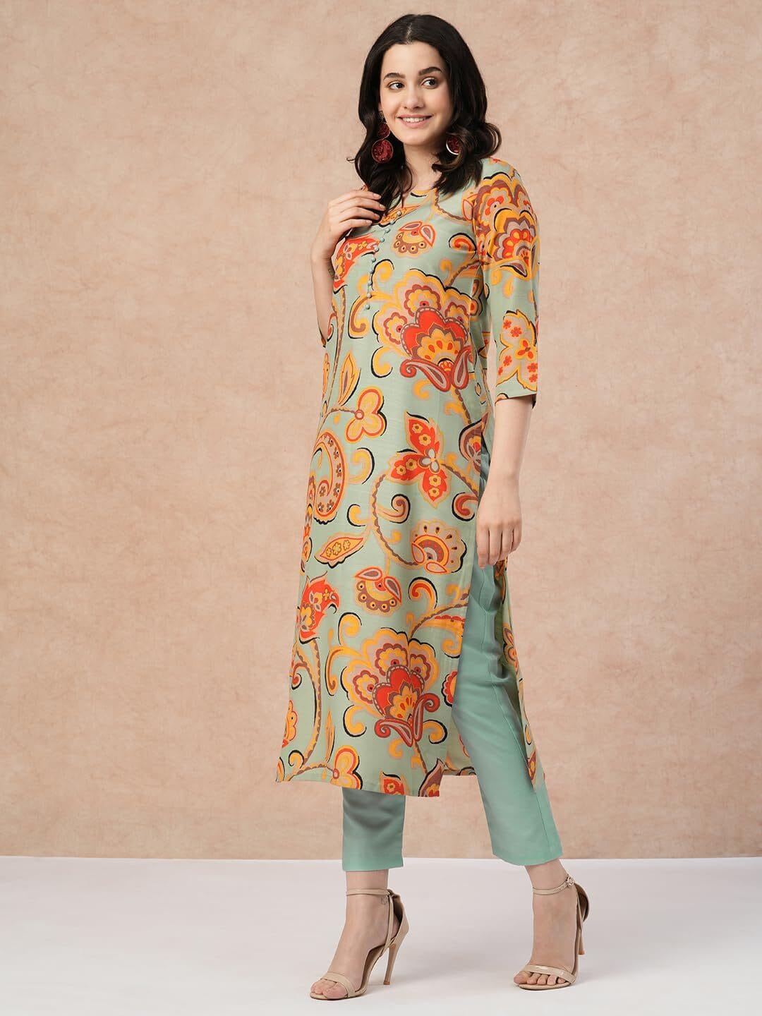 Women's Cotton Blend Casual Kurta with Pant - Image 3