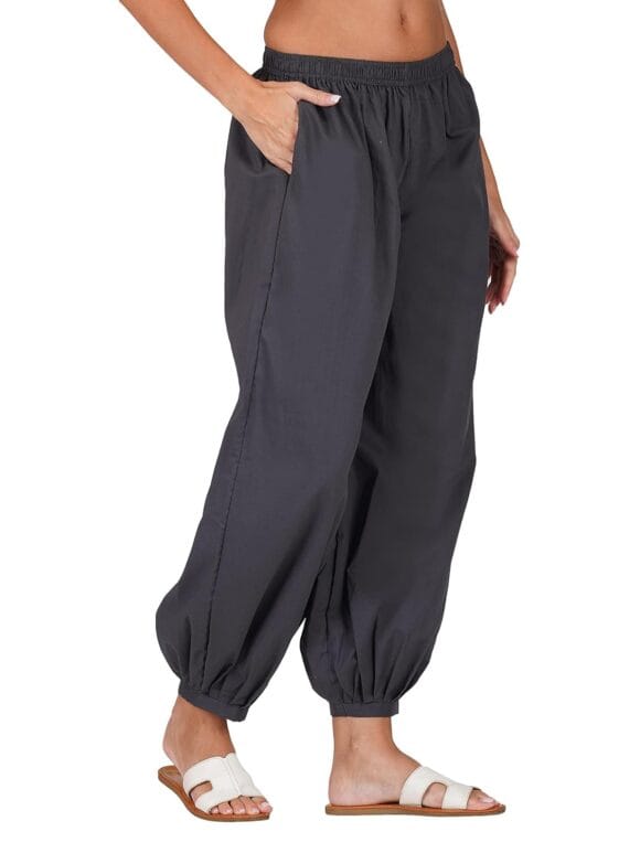 fabcoast Cotton Cambric Afghani Salwar: Comfy Patiala Pathani Harem Pants with Elastic Waist & Deep Pockets for Women & Girls
