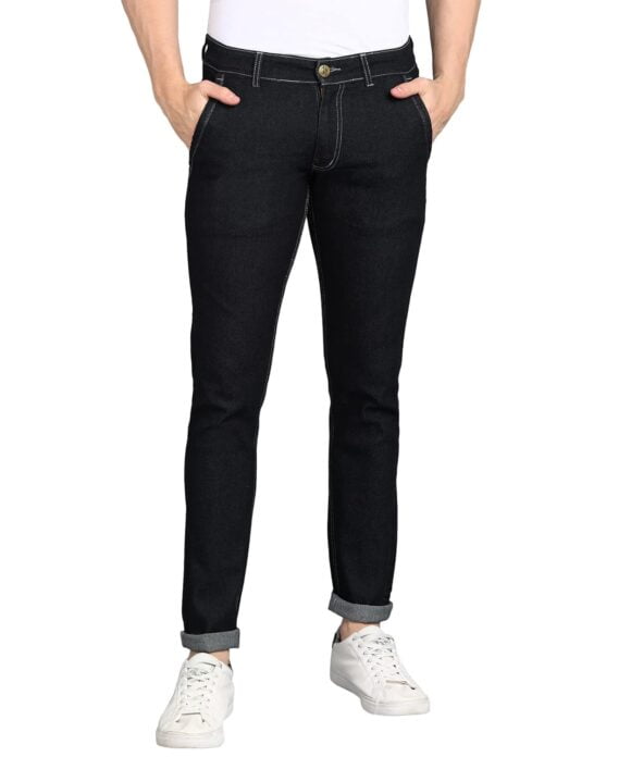 Men's Slim Fit Solid Jeans Stretchable