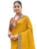 Standard Generic SIRIL Women's Foil Printed Lace Boarder Vichitra Silk Saree with Unstitched Blouse Piece