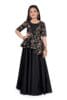 Girls Taffeta Maxi Length Foil Printed Dresses