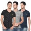 VIMAL JONNEY Multicolor Cotton Blended Half Sleeve Regular Fit T-Shirts for Men(Pack of 3)