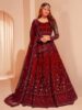 Women Lenhga ZAALIMA FASHION WITH Z LOGO Women's Embroidered Semi-Stitched Net Lehenga Choli