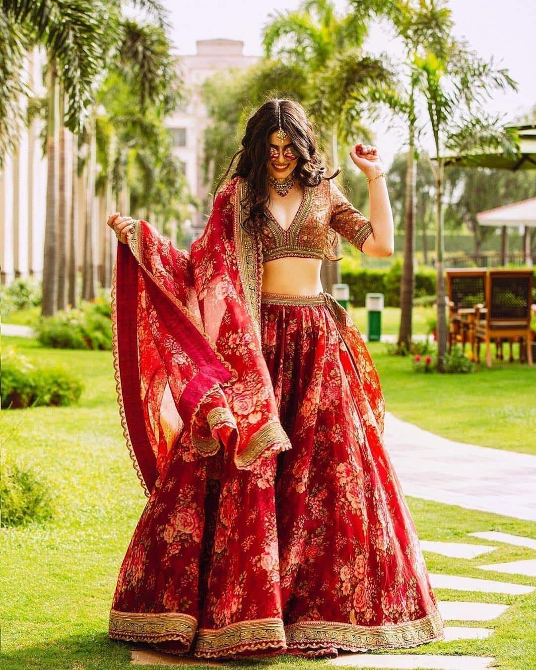 Women's Organza Semi-stitched Lehenga Choli (7064_Maroon_Free Size) - Image 2