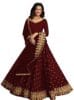Women Embroidery Silk Blend Anarkali Gown With Dupatta