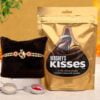 Rakhi Gift for Brother with Chocolate - Designer Rakhi for Brother with Hershey's Kisses Chocolates Pack(200 Grams)