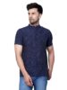 Standard Generic LATEST CHIKAN Men's Cotton Blend Regular Textured Short Kurta Half Sleeves - Casual Ethnic Wear