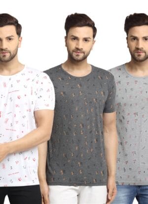 VIMAL JONNEY Men's Regular Fit T-Shirt (Pack of 3)