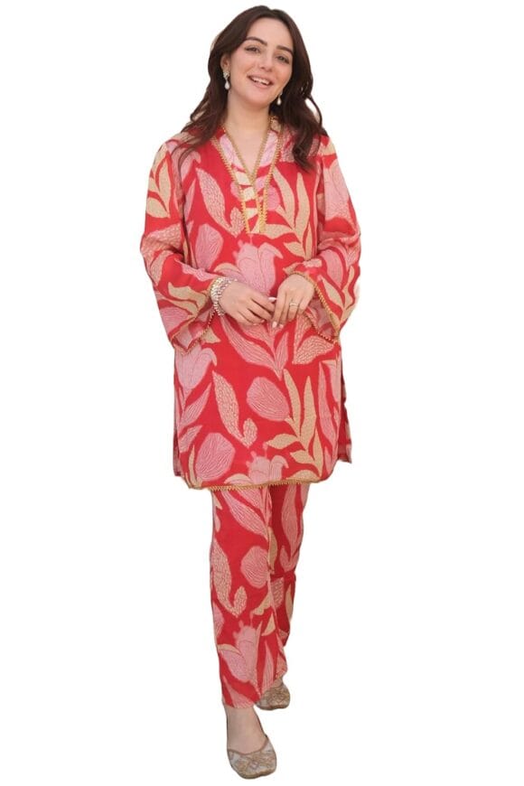 Women's Cotton Blend Printed Ethnic Co-ord Set