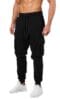 Cotton Solid Men Stylish Cargo Black Track Pants