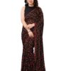 RAJESHWAR FASHION WITH RF Women's Readymade Pleated Pre Drape Stitched Printed Georgette Sarees For Ladies With Lace Border & Solid Blouse(Ready To Wear One Minute Saree)