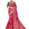 Monjolika Fashion Women's Banarasi Silk Blend Woven Zari With Tussles Saree and Jacquard Woven Blouse Piece (37765 color)